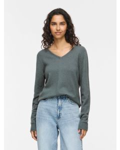 PULL EN V , SANS LAINE, Joli vert