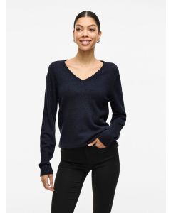 PULL MAILLE, sans laine, MARINE