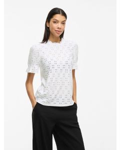 AVEC BRODERIE TOP &Agrave; MANCHES COURTES