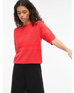 TOP EN MAILLE MANCHES COURTES