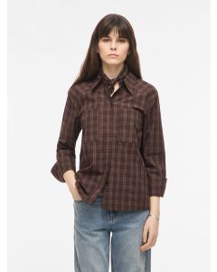 Chemise à carreaux avec écharpe amovible