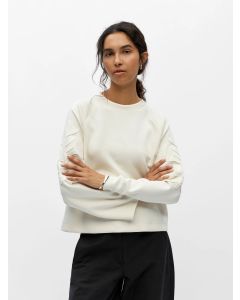 Sweat-shirt à broderies florales et manches raglan