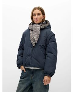 MANTEAU REVERSIBLE MARINE / IMPRIME
