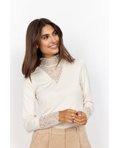 TOP DENTELLE ECRU & CHOCO