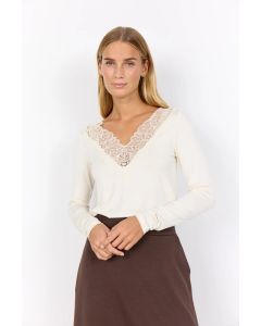 TOP ML, en V, détail dentelle