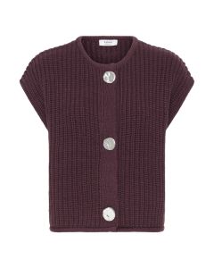 GILET GROSSE MAILLE CHOCO - EXISTE EN ECRU