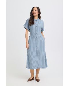 ROBE MI-LONGUE RAYURES 