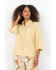 CHEMISIER RAYURES - JAUNE