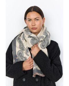 ECHARPE IMPRIMEE BEIGE GRIS 