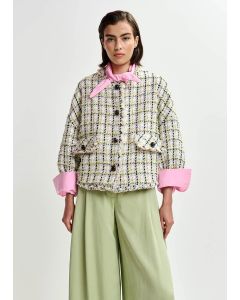 Veste oversize en laine cardée