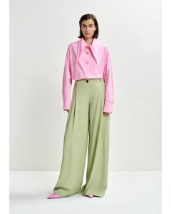 Pantalon à jambe large vert clair
