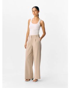 PANTALON large beige