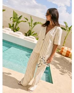 PANTALON RAYE TAILLE HAUTE - THEME BLAZER