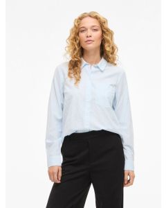 CHEMISIER BLEU CIEL FINES RAYURES