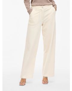 PANTALON LARGE VELOUR, BEIGE