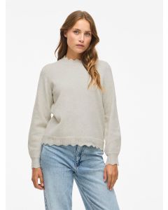 PULL en maille détaillée, col montant