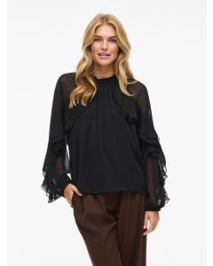 BLOUSE À MANCHES LONGUES COL MONTANT 