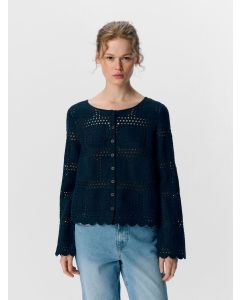 CARDIGAN EN MAILLE, bleu marine