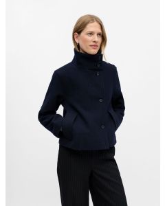 MANTEAU MARINE 50% LAINE
