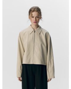 VESTE BOMBER EN LIN MELANGE