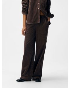 PANTALON VELOUR, à taille élastiquée, CHOCO
