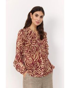 BLOUSE, IMPRIMEE BORDEAU