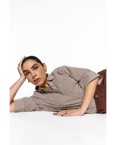 CHEMISIER VICHY MANCHES COURTES