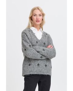 PULL LAINE, à motifs