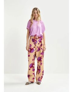 Pantalon à double taille orange clair et violet
