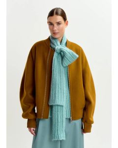 Blouson aviateur oversize en laine brun