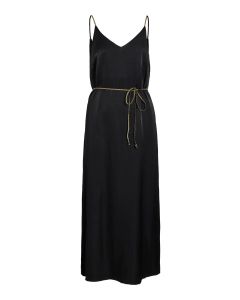 ROBE NOIRE CEINTURE OR