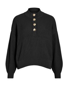 PULL NOIR BOUTONS OR