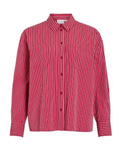 CHEMISE ROUGE, à rayures