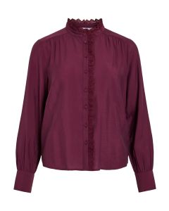 BLOUSE, à détails, BORDEAU