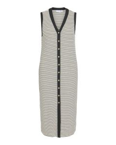 ROBE EN V, RAYURES, JOLIS BOUTONS